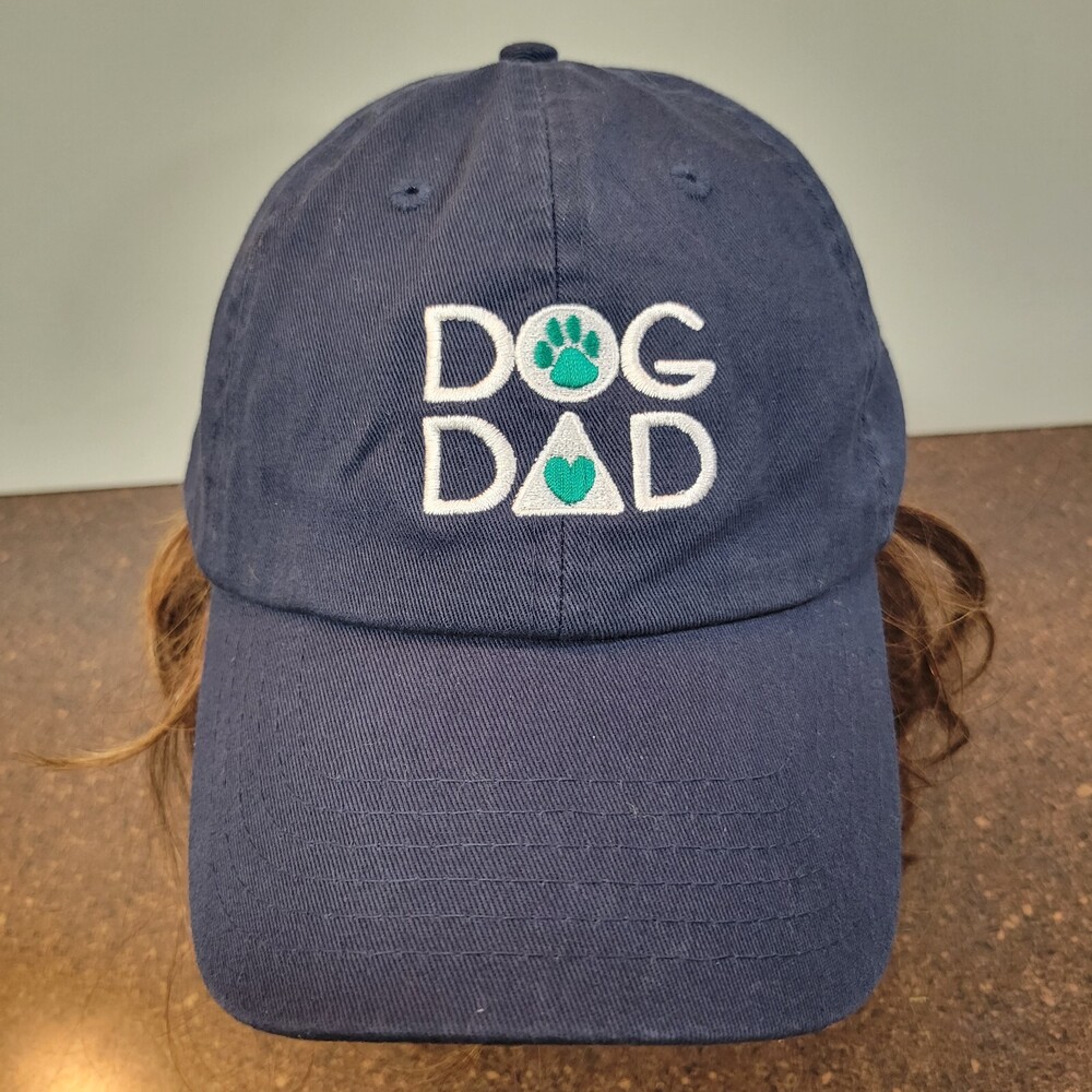Vintage Dog Dad Baseball Cap Mens Navy Apollo Embroidered Logo Strapback Hat